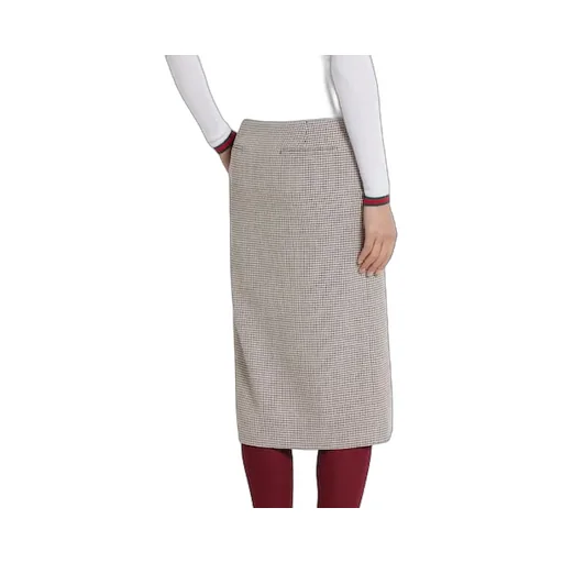 Gingham Wool Skirt With Embroidery