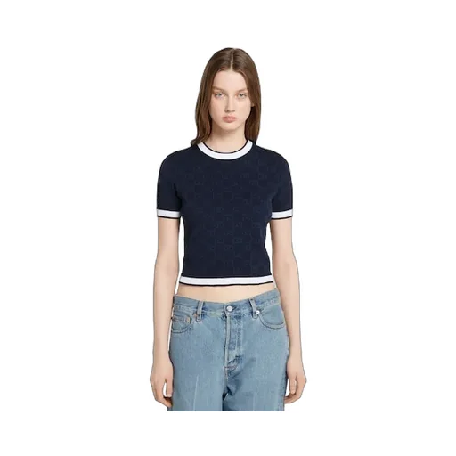 Gg Fine Cotton Jacquard Top
