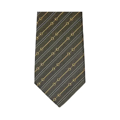 Horsebit Silk Jacquard Tie