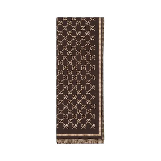 Gg Wool Jacquard Scarf