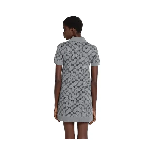 Gg Wool Jacquard Polo Dress