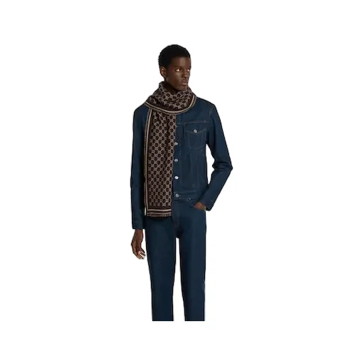 Gg Wool Jacquard Scarf