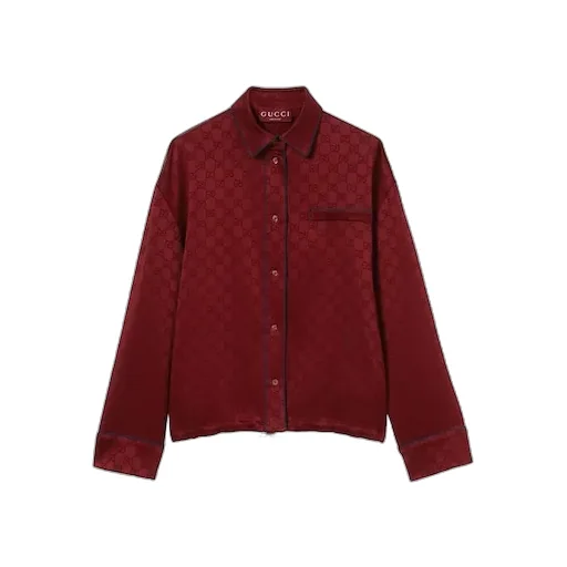 Gg Satin Shirt With Tie Waist