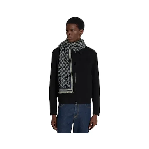 Gg Wool Jacquard Scarf