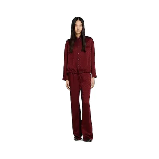 Gg Satin Shirt With Tie Waist