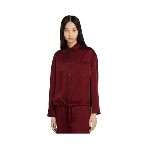 Gg Satin Shirt With Tie Waist