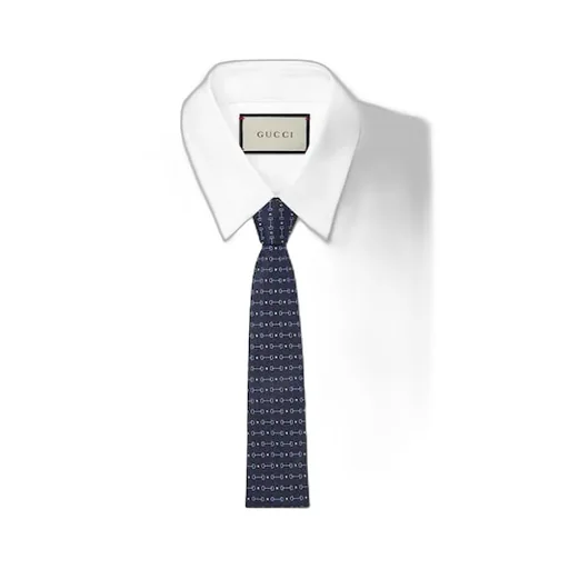 Horsebit Silk Jacquard Tie