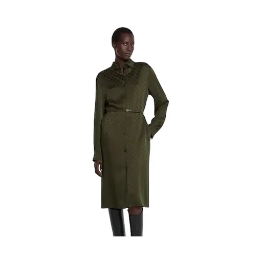 Gg Satin Shirt Dress