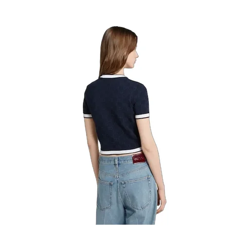 Gg Fine Cotton Jacquard Top