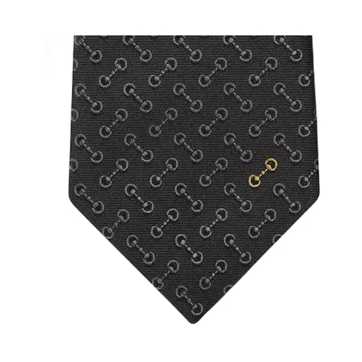 Horsebit Silk Jacquard Tie