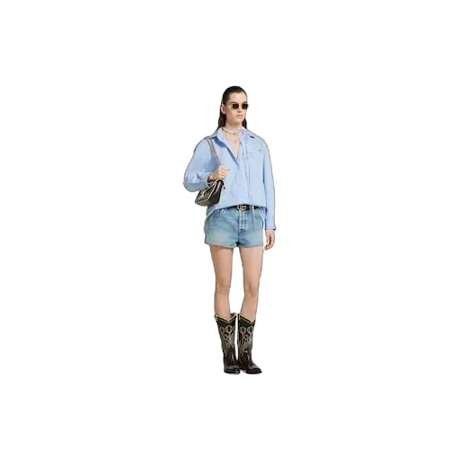 Stonewashed Denim Shorts