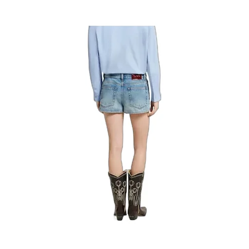 Stonewashed Denim Shorts