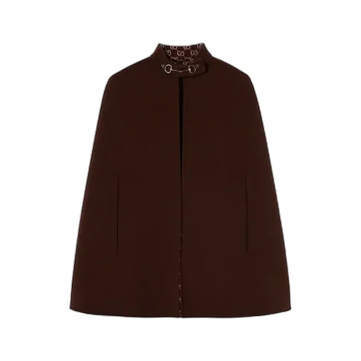 Silk Wool Cape With Horsebit