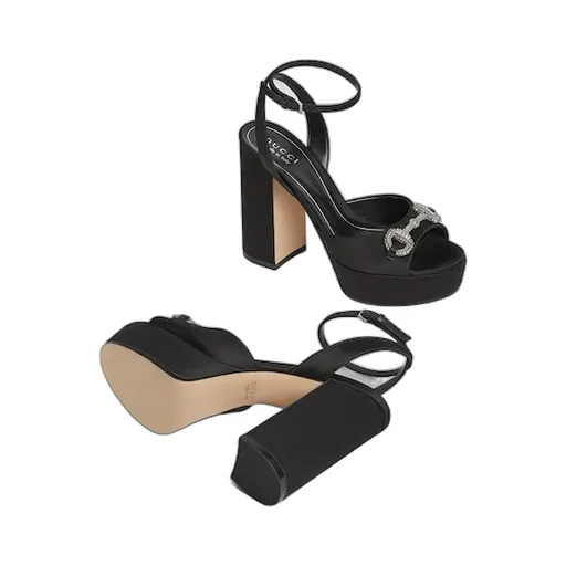 Platform Sandal With Crystal Horsebit