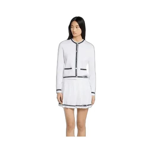 Cotton Stitch Cardigan With Intarsia