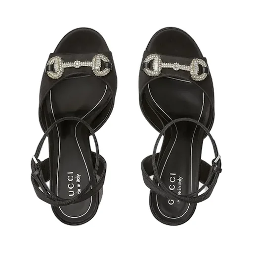 Platform Sandal With Crystal Horsebit