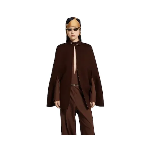 Silk Wool Cape With Horsebit