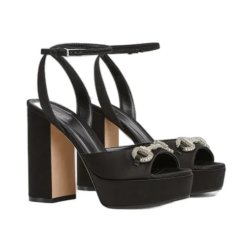 Platform Sandal With Crystal Horsebit