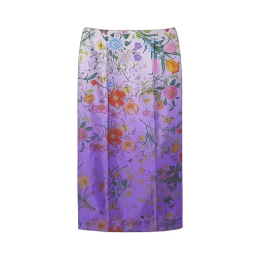 Printed Silk Twill Skirt