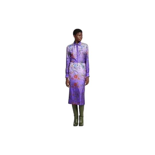 Printed Silk Twill Skirt