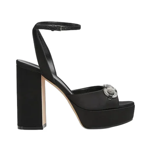 Platform Sandal With Crystal Horsebit