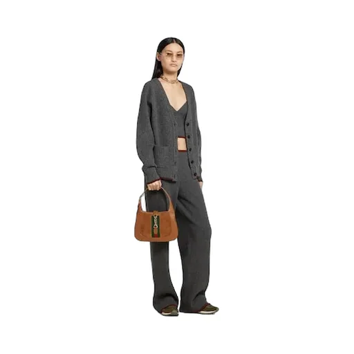 Rib Felted Wool Cardigan With Web