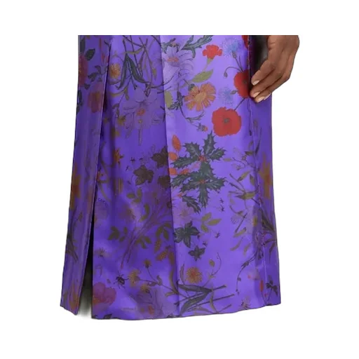 Printed Silk Twill Skirt