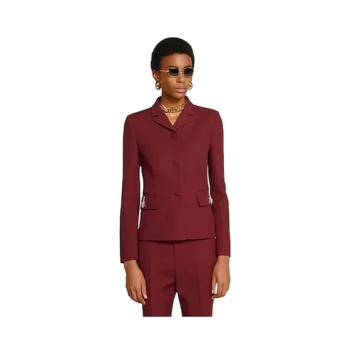 CrÊPe Wool Silk Jacket With Tiger
