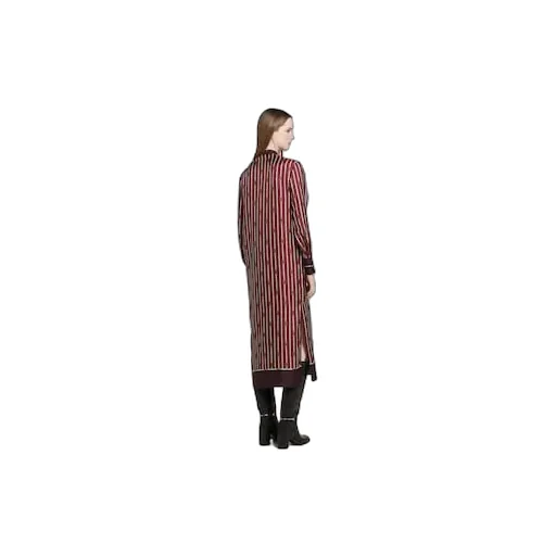 Printed Silk Twill Dress With Bow