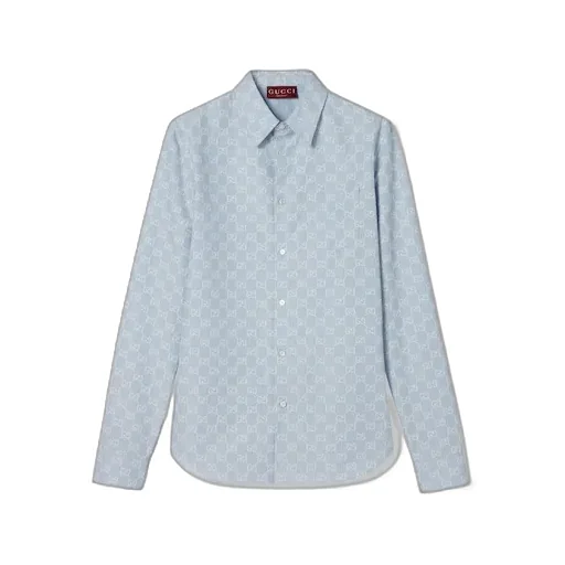 Striped Gg Cotton Jacquard Shirt