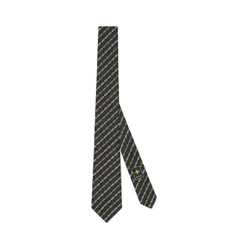Horsebit Silk Jacquard Tie