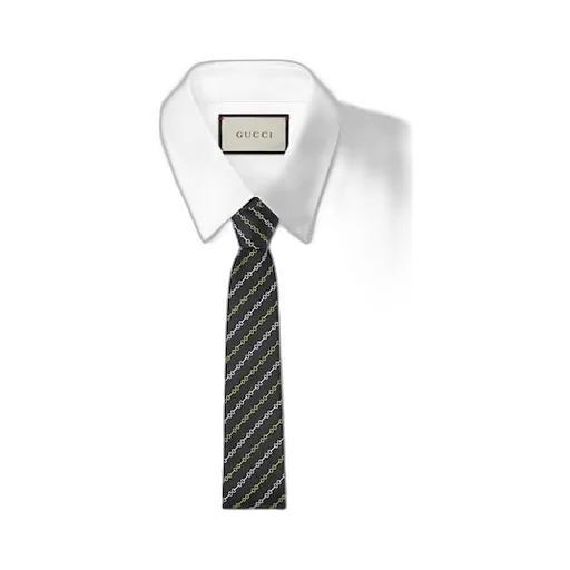 Horsebit Silk Jacquard Tie