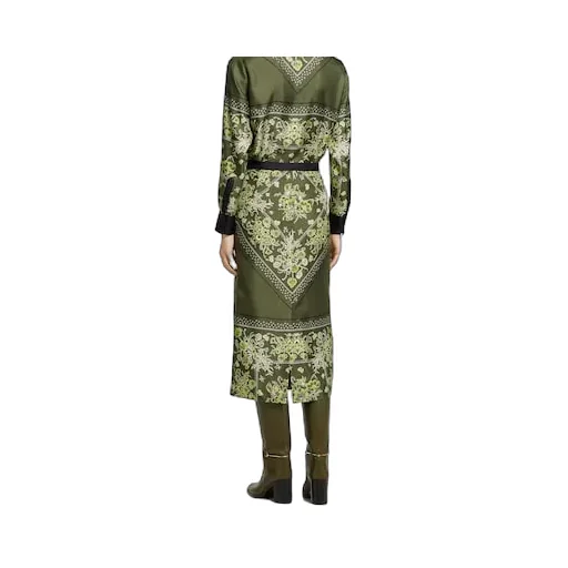 Printed Silk Twill Skirt