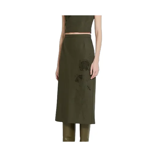 Wool Mohair Skirt With Embroidery