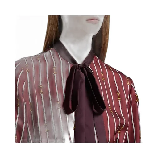 Printed Silk Twill Dress With Bow