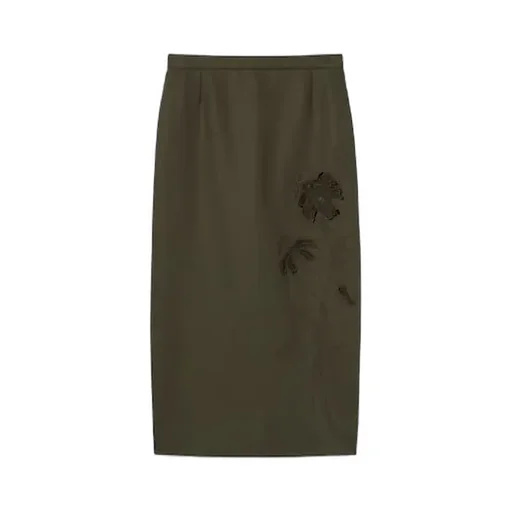 Wool Mohair Skirt With Embroidery