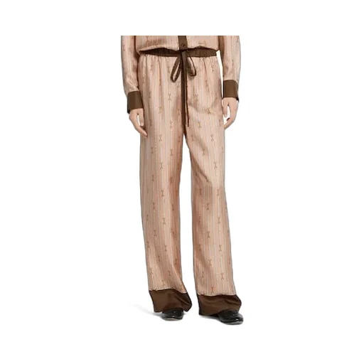 Printed Silk Twill Pants