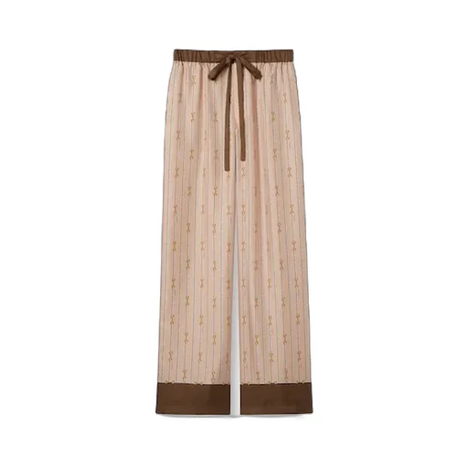 Printed Silk Twill Pants