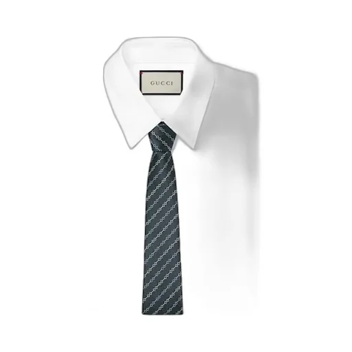 Horsebit Silk Jacquard Tie