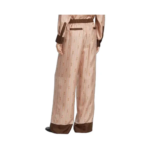 Printed Silk Twill Pants