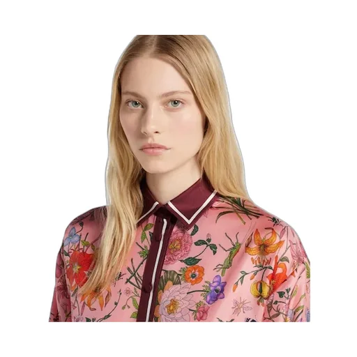 Printed Silk Twill Shirt Dress