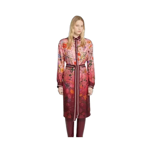 Printed Silk Twill Shirt Dress