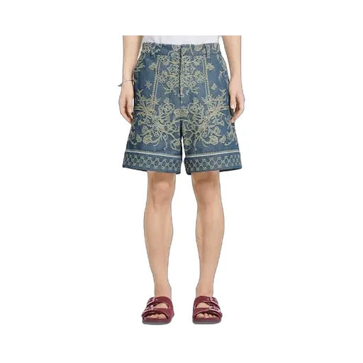 Gg Denim Jacquard Shorts