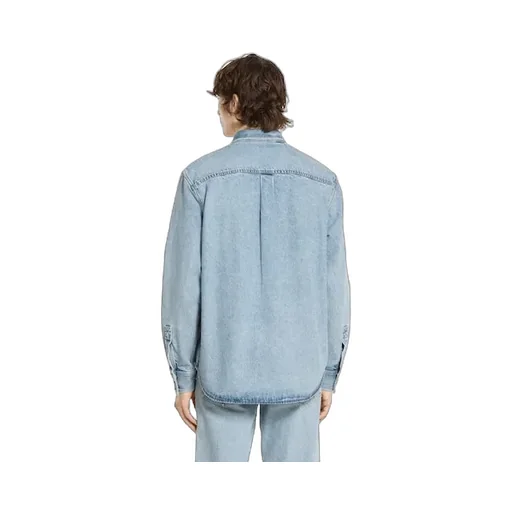 Washed Denim Shirt With Gg Insert