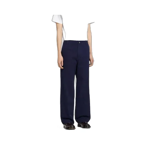 Washed Denim Pant With Embossed Label