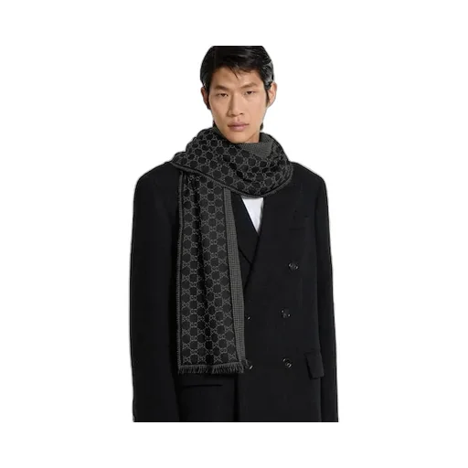 Gg Wool And Silk Jacquard Stole