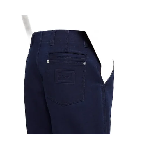 Washed Denim Pant With Embossed Label