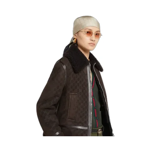 Printed Suede Shearling Jacket