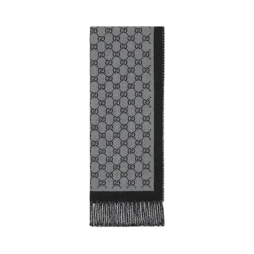 Gg Wool Jacquard Scarf