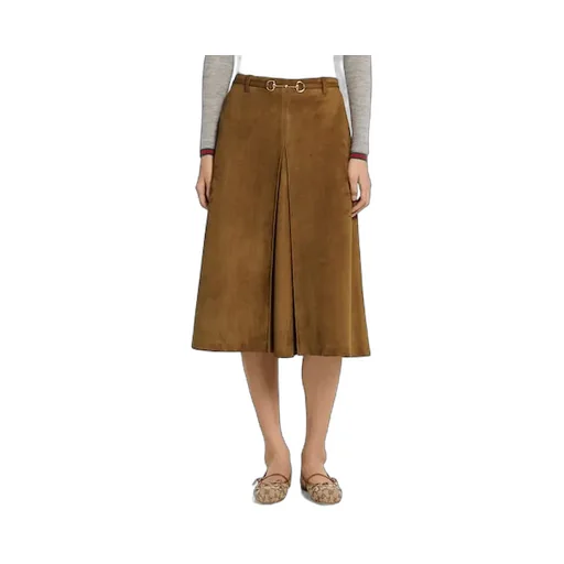 Suede Skirt With Horsebit